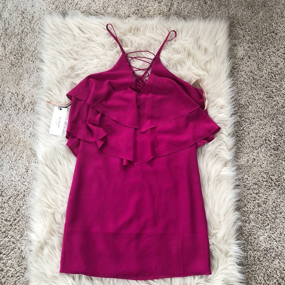 NWT Ali and Jay lace up flounce dress - Picture 5 of 8